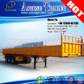 Aotong Dry Bulk Cargo or Container Transport flatbed 3 axles drop side wall cargo semi trailer for sale